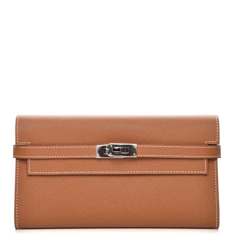 HERMES Epsom Kelly Longue Wallet Gold 